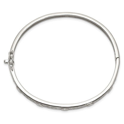 Sterlingsilber Rhodiniert Zirkonia Klappbar Armreif