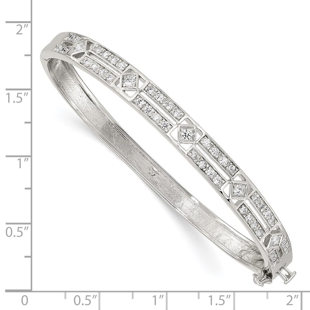 Sterlingsilber Rhodiniert Zirkonia Klappbar Armreif