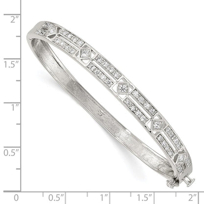 Sterlingsilber Rhodiniert Zirkonia Klappbar Armreif