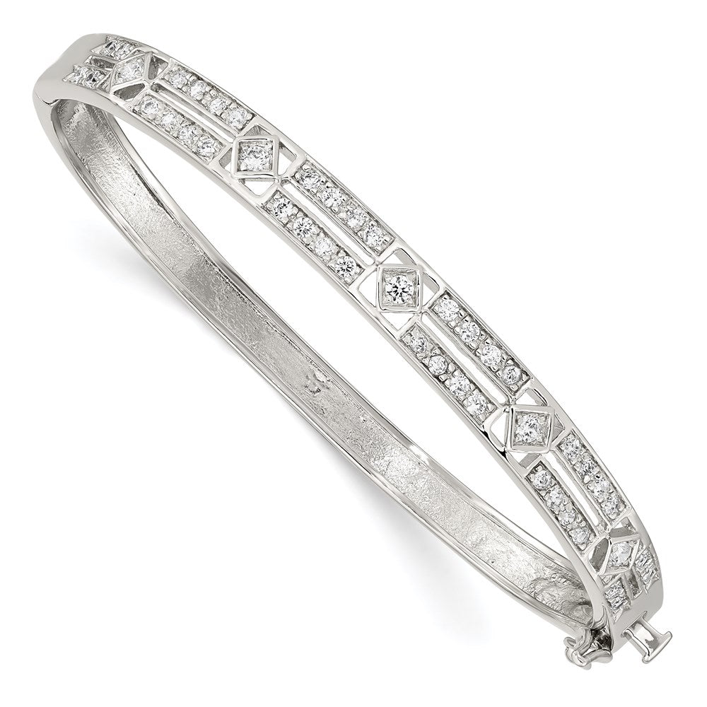 Sterlingsilber Rhodiniert Zirkonia Klappbar Armreif