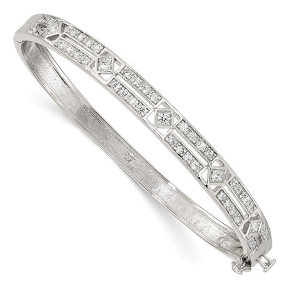 Sterlingsilber Rhodiniert Zirkonia Klappbar Armreif