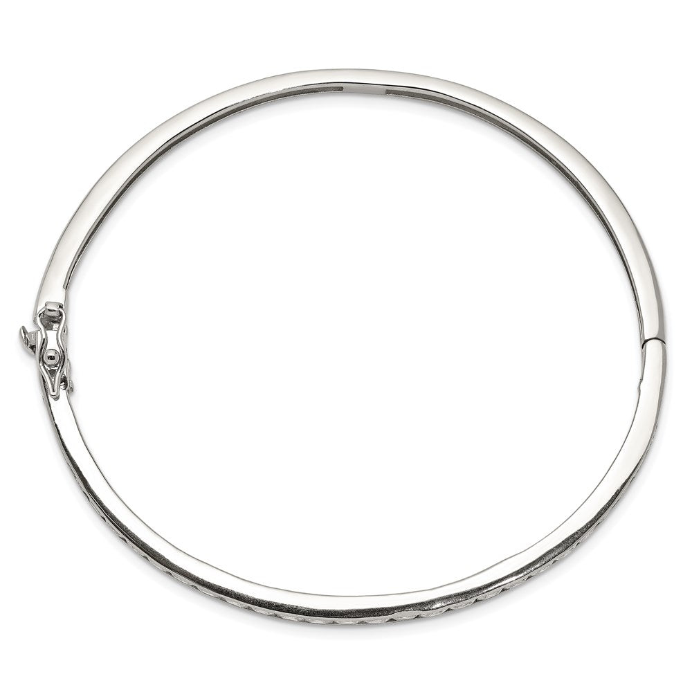 8 Zoll Sterlingsilber Rhodiniert Zirkonia Klappbar Armreif Armband