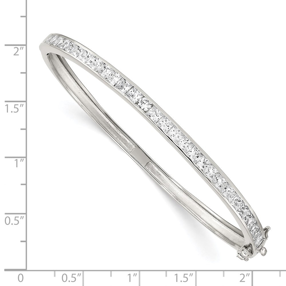 8 Zoll Sterlingsilber Rhodiniert Zirkonia Klappbar Armreif Armband