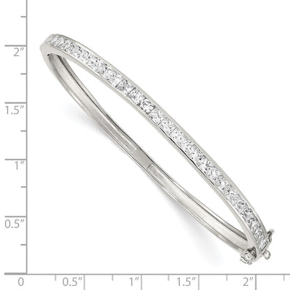 8 Zoll Sterlingsilber Rhodiniert Zirkonia Klappbar Armreif Armband