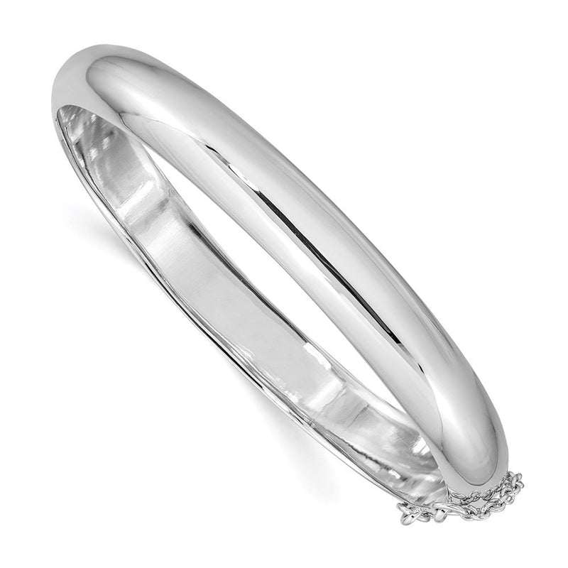 7.5 Zoll Sterlingsilber Rhodiniert 9.00mm Fantasie Klappbar Armreif Armband