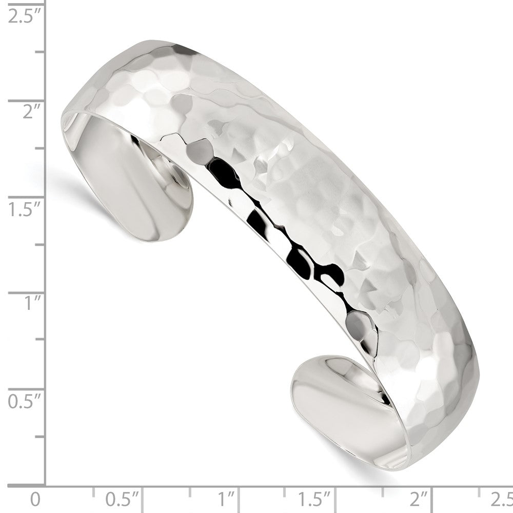 Sterlingsilber 13.5mm Gehämmert Manschette Armreif