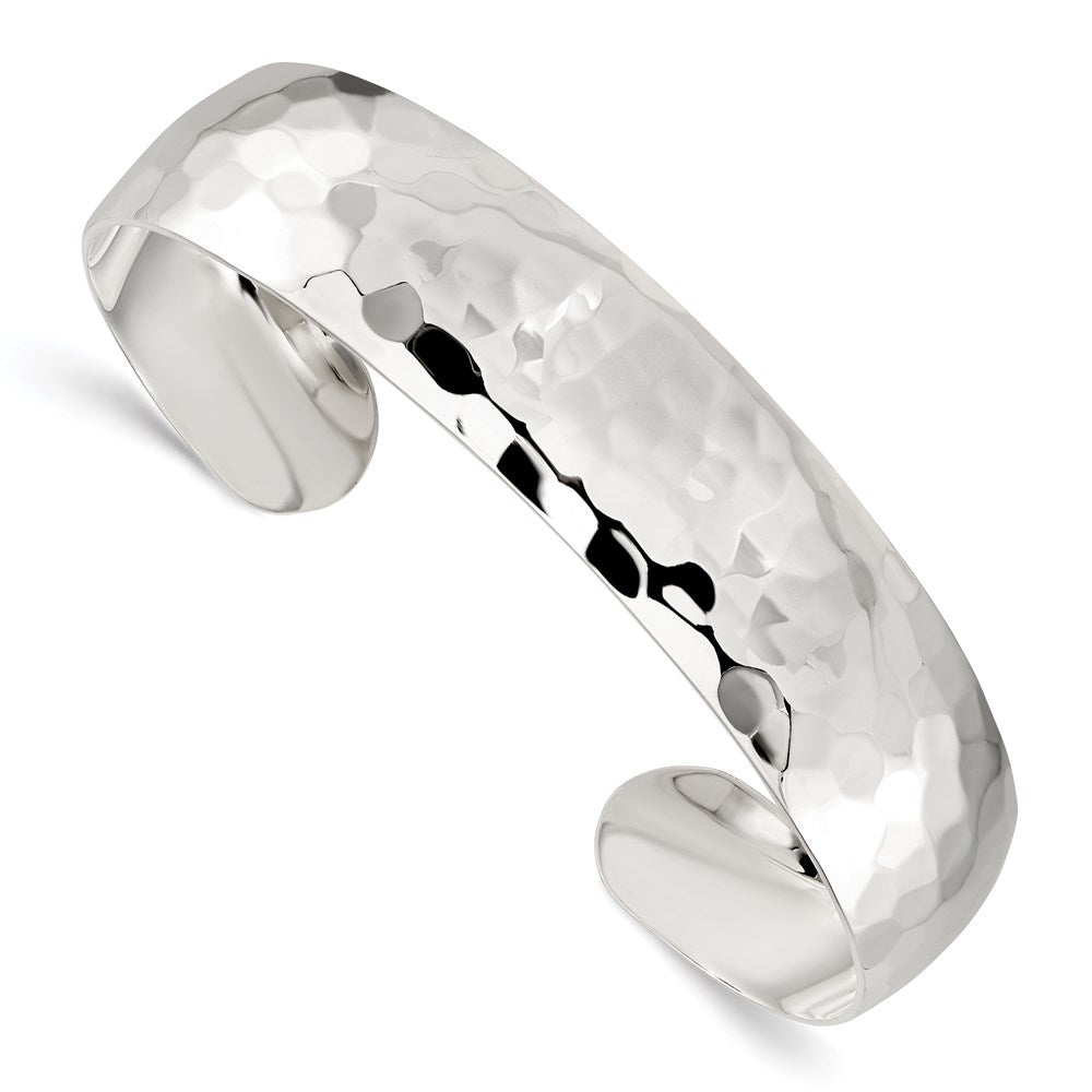 Sterlingsilber 13.5mm Gehämmert Manschette Armreif