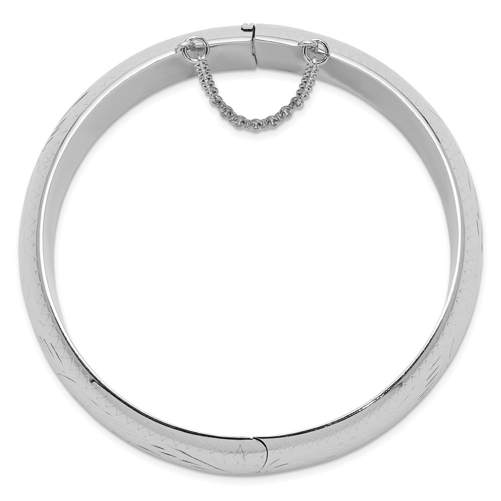 7 Zoll Sterlingsilber Rhodiniert Diamantiert 20mm Klappbar Armreif Armband