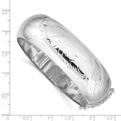 7 Zoll Sterlingsilber Rhodiniert Diamantiert 20mm Klappbar Armreif Armband