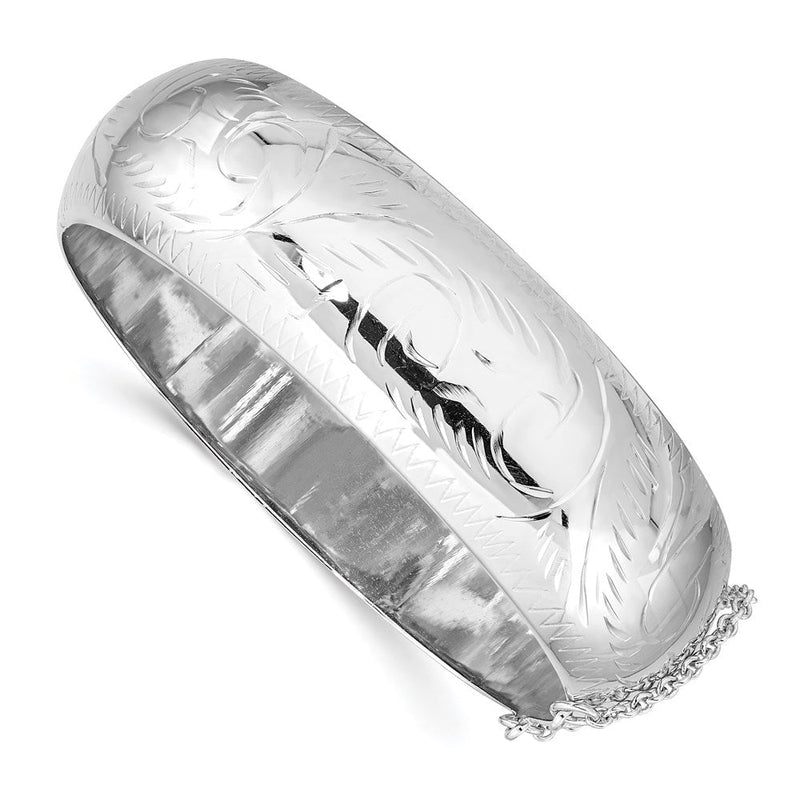 7 Zoll Sterlingsilber Rhodiniert Diamantiert 20mm Klappbar Armreif Armband
