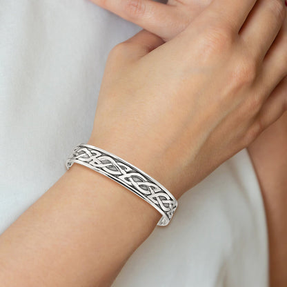 Sterlingsilber Antikisiert 12.5mm Keltisch Design Manschette Armreif Armband