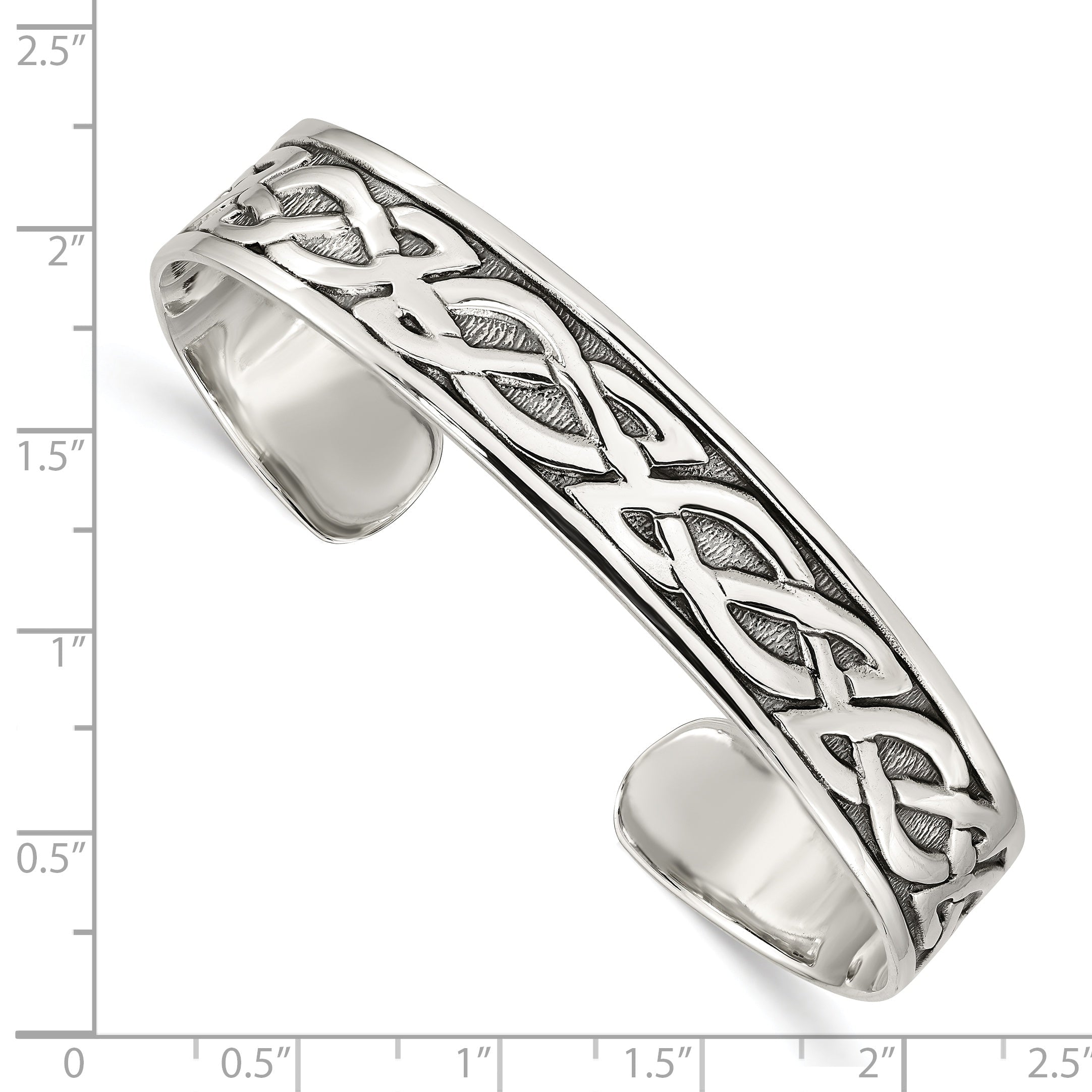 Sterlingsilber Antikisiert 12.5mm Keltisch Design Manschette Armreif Armband