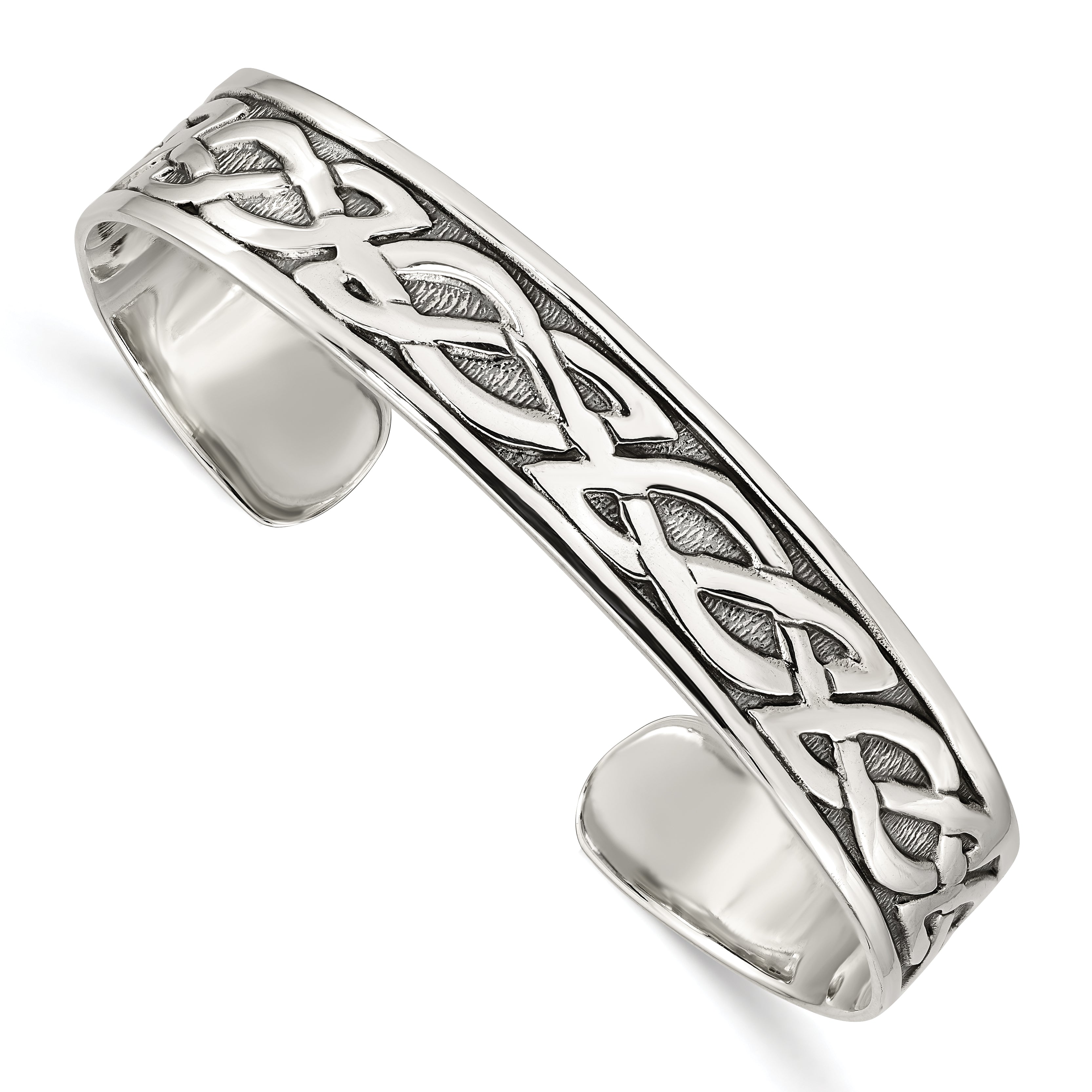 Sterlingsilber Antikisiert 12.5mm Keltisch Design Manschette Armreif Armband