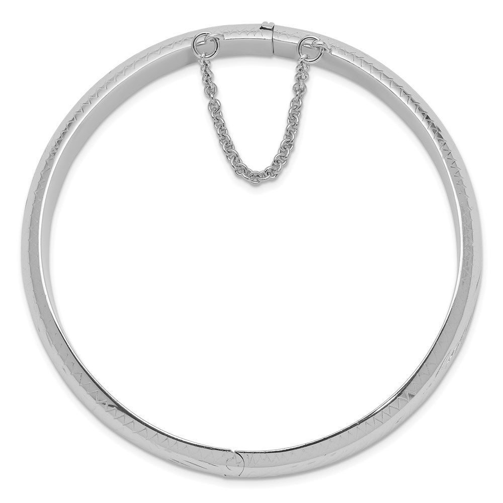 Sterlingsilber Rhodiniert Diamantiert 10.25mm Klappbar Armreif Armband