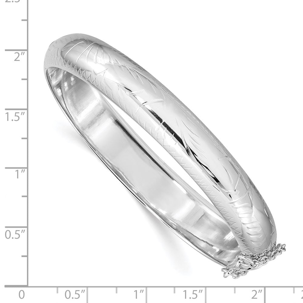 Sterlingsilber Rhodiniert Diamantiert 10.25mm Klappbar Armreif Armband