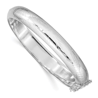 Sterlingsilber Rhodiniert Diamantiert 10.25mm Klappbar Armreif Armband