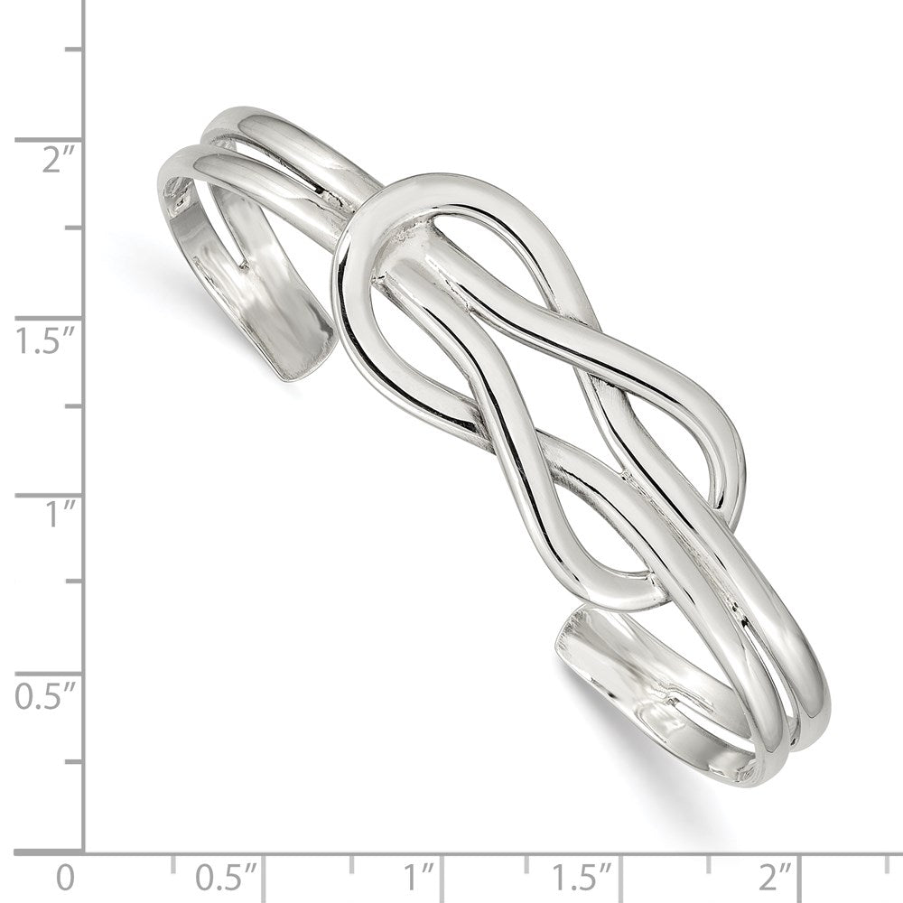Sterlingsilber Knoten Design Manschette Armreif