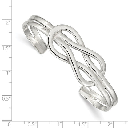 Sterlingsilber Knoten Design Manschette Armreif