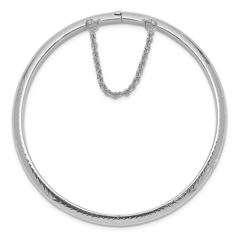 7.25 Zoll Sterlingsilber Rhodiniert 5mm Diamantiert Klappbar Armreif Armband