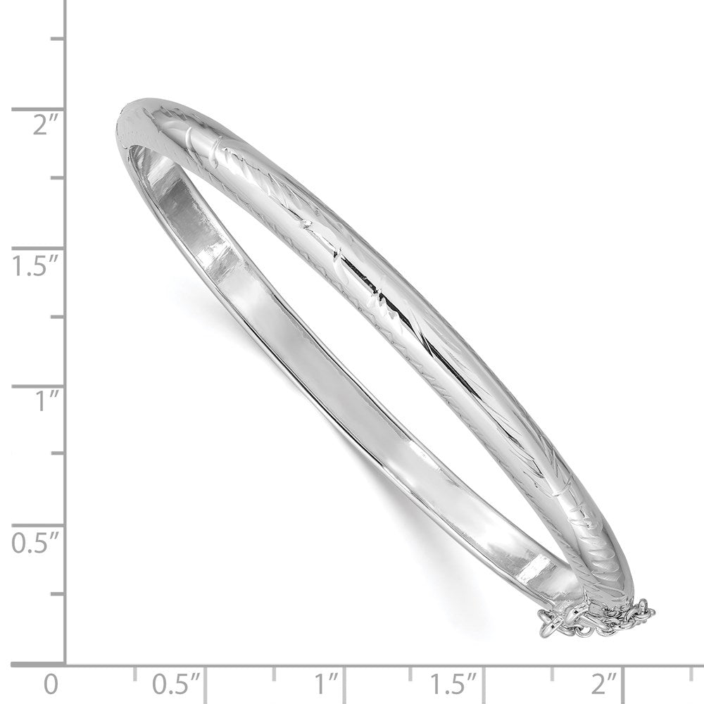7.25 Zoll Sterlingsilber Rhodiniert 5mm Diamantiert Klappbar Armreif Armband