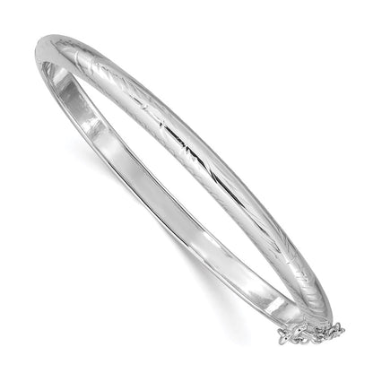 7.25 Zoll Sterlingsilber Rhodiniert 5mm Diamantiert Klappbar Armreif Armband