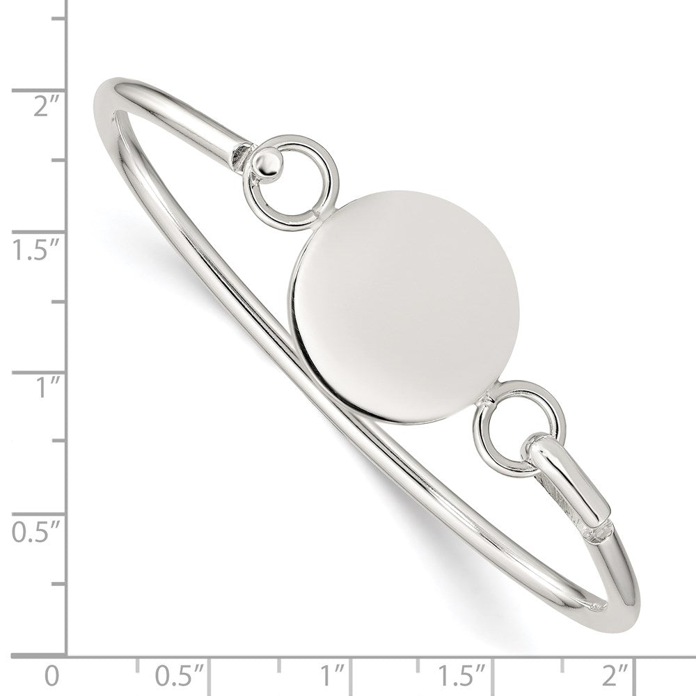 Sterlingsilber Armreif mit Rund Id Platte Armband