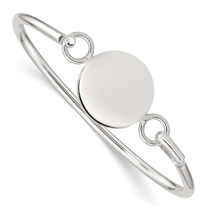 Sterlingsilber Armreif mit Rund Id Platte Armband