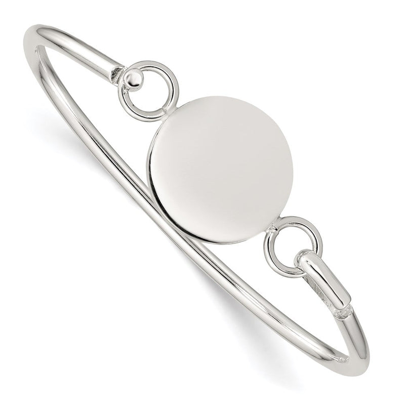 Sterlingsilber Armreif mit Rund Id Platte Armband