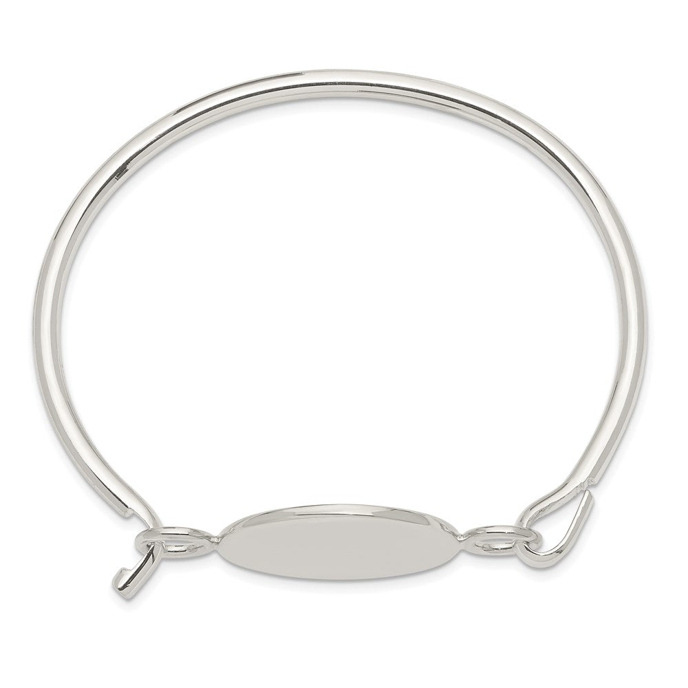 7 Zoll Sterlingsilber Armreif mit Rund Id Platte Armband