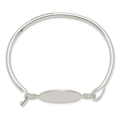 7 Zoll Sterlingsilber Armreif mit Rund Id Platte Armband
