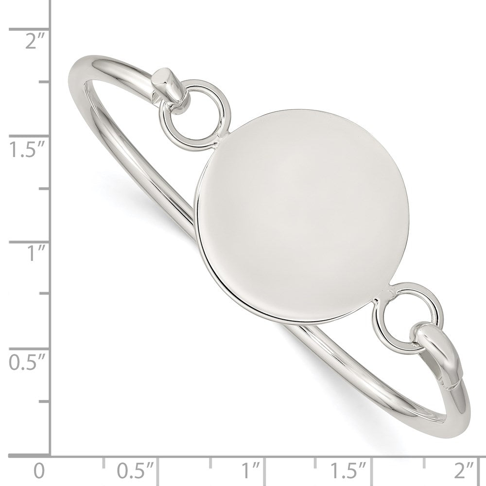 7 Zoll Sterlingsilber Armreif mit Rund Id Platte Armband