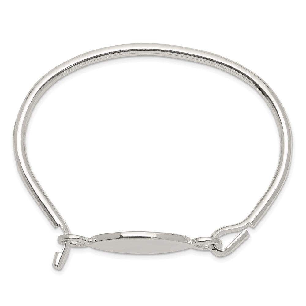 Sterlingsilber Armreif mit Oval Id Platte Armband