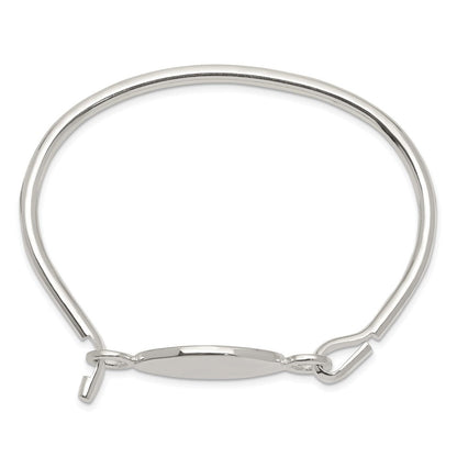 Sterlingsilber Armreif mit Oval Id Platte Armband