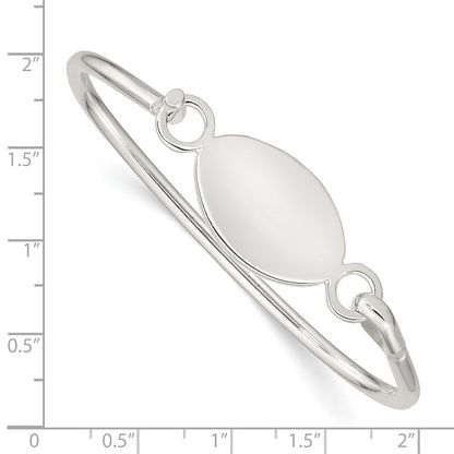 Sterlingsilber Armreif mit Oval Id Platte Armband