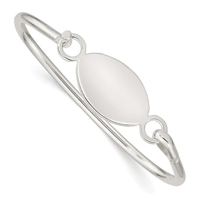 Sterlingsilber Armreif mit Oval Id Platte Armband