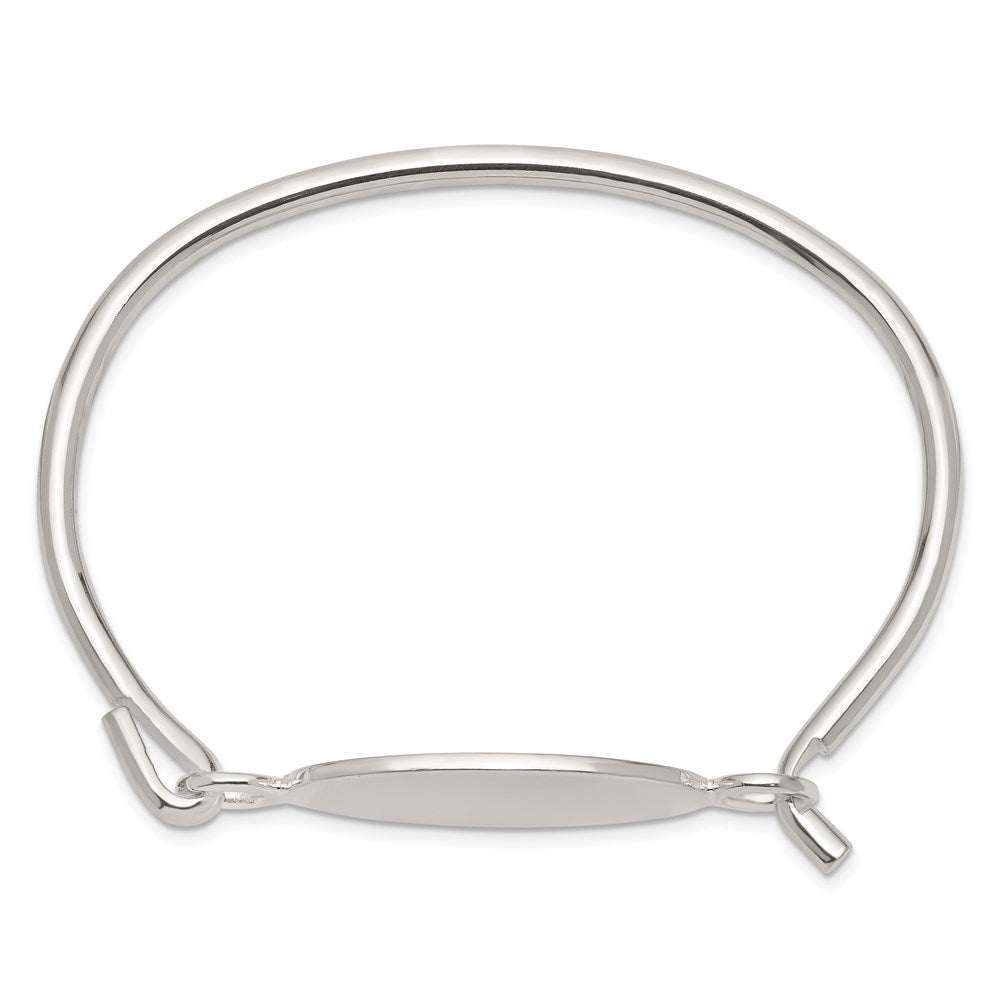 Sterlingsilber mit Oval Id Platte Armreif Armband