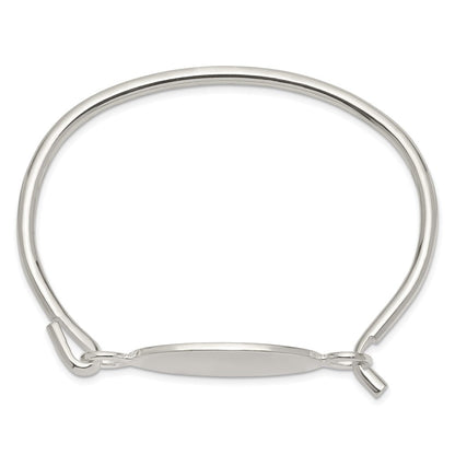 Sterlingsilber mit Oval Id Platte Armreif Armband