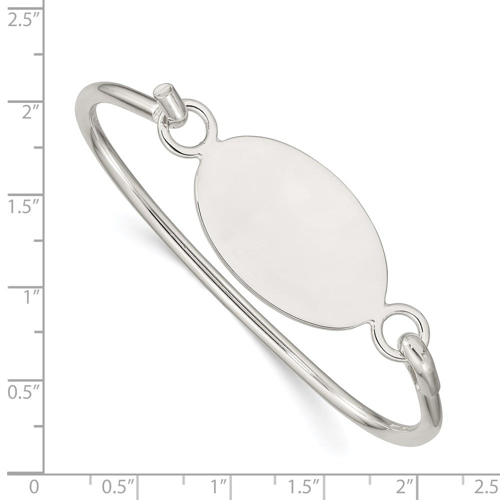 Sterlingsilber mit Oval Id Platte Armreif Armband