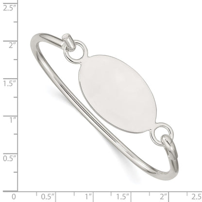Sterlingsilber mit Oval Id Platte Armreif Armband
