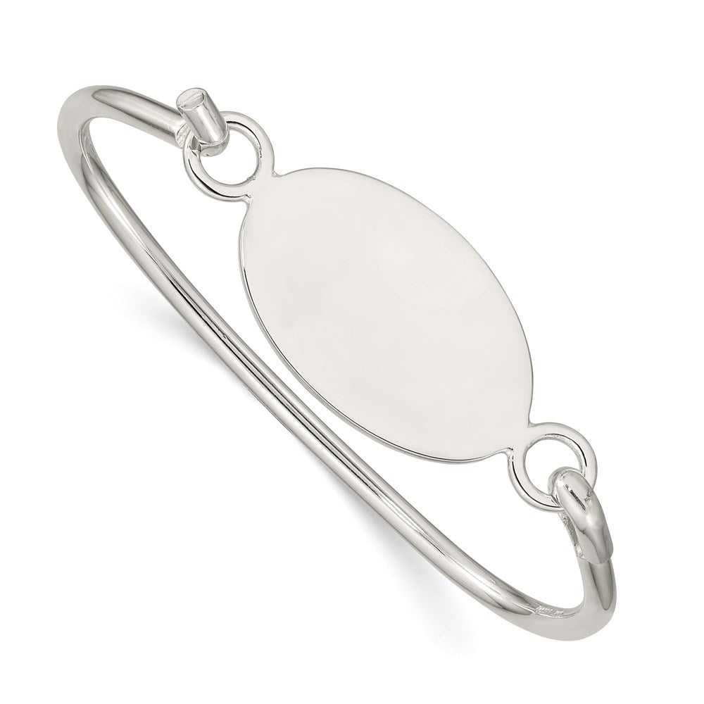 Sterlingsilber mit Oval Id Platte Armreif Armband
