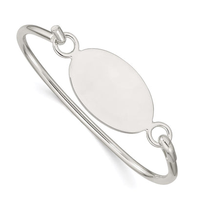 Sterlingsilber mit Oval Id Platte Armreif Armband