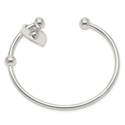 Sterlingsilber 3mm Herz Armreif Armband