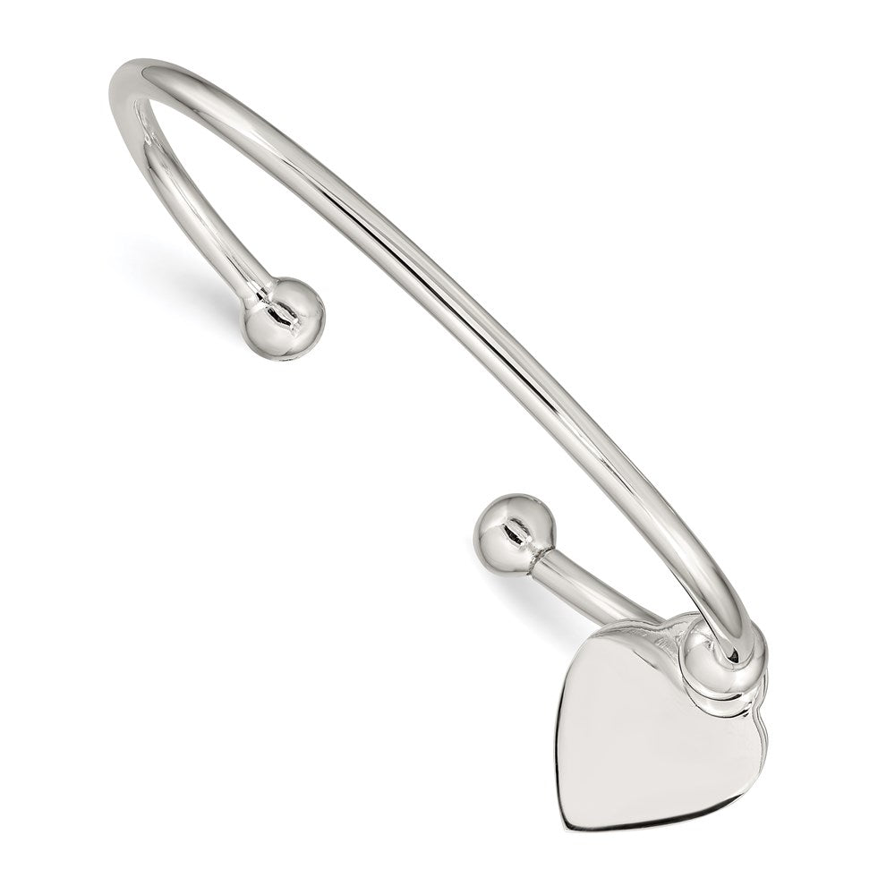 Sterlingsilber 3mm Herz Armreif Armband