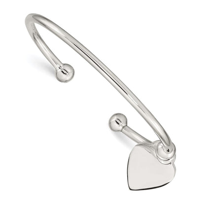 Sterlingsilber 3mm Herz Armreif Armband