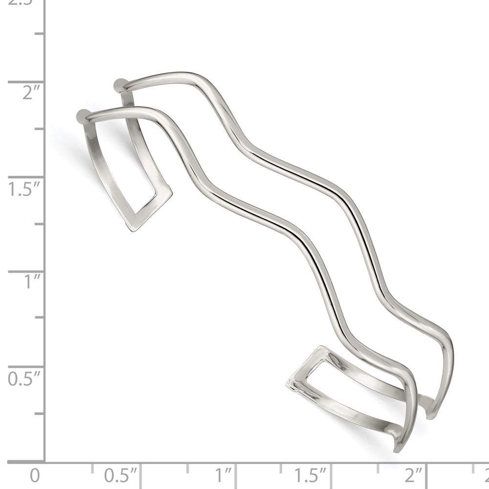 Sterlingsilber 2-strand Gewellt Manschette Armreif