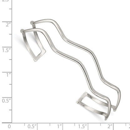Sterlingsilber 2-strand Gewellt Manschette Armreif