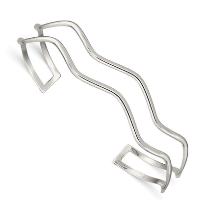 Sterlingsilber 2-strand Gewellt Manschette Armreif
