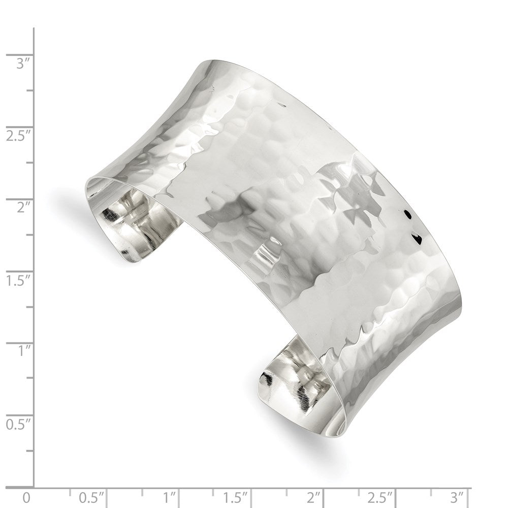 Sterlingsilber 30mm Gehämmert Manschette Armreif