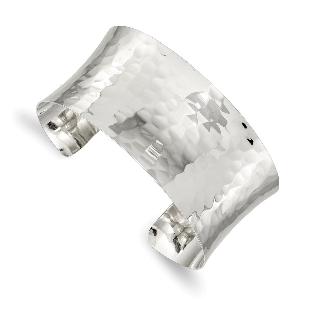 Sterlingsilber 30mm Gehämmert Manschette Armreif