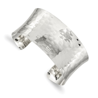 Sterlingsilber 30mm Gehämmert Manschette Armreif